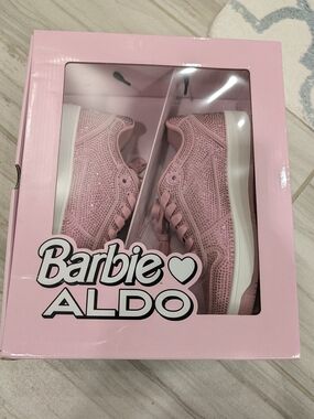 Aldo Barbie Pink Crystal-Embellished Sneakers 8.5 New